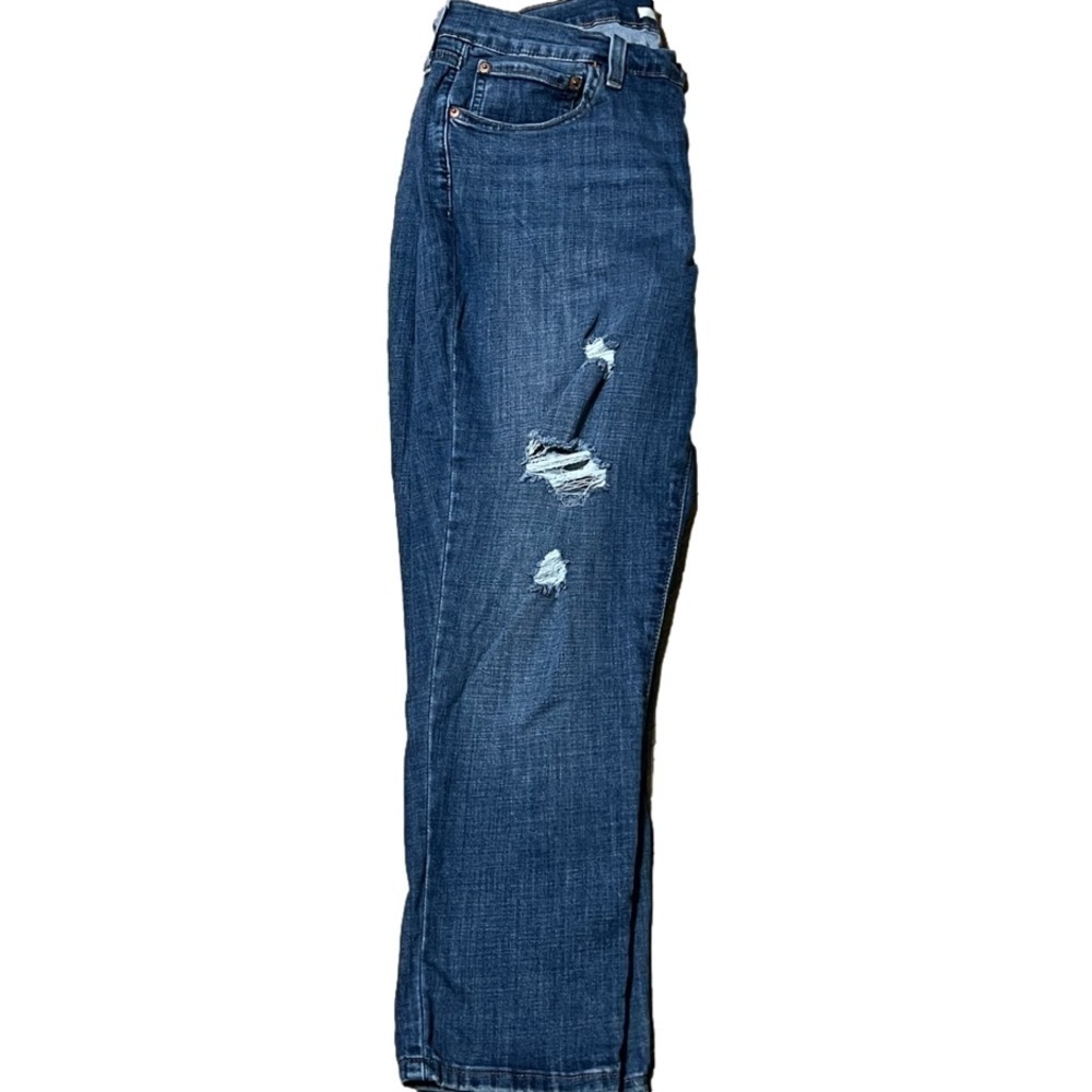 LEVI Strauss & Co Boyfriend Women’s Distressed Denim Blue Jeans (Sz 33) - Picture 2 of 13